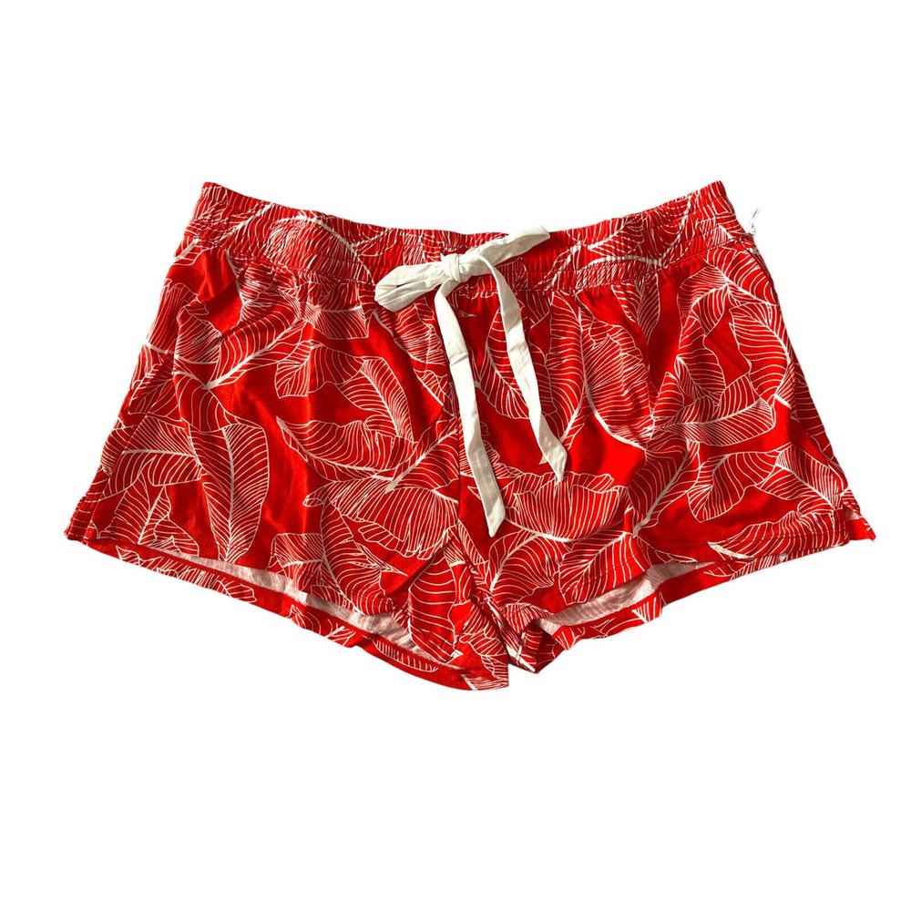 NWT PJ Salvage Medium Fire Orange Palm Modal Knit Lounge Pajama Shorts #PQ24